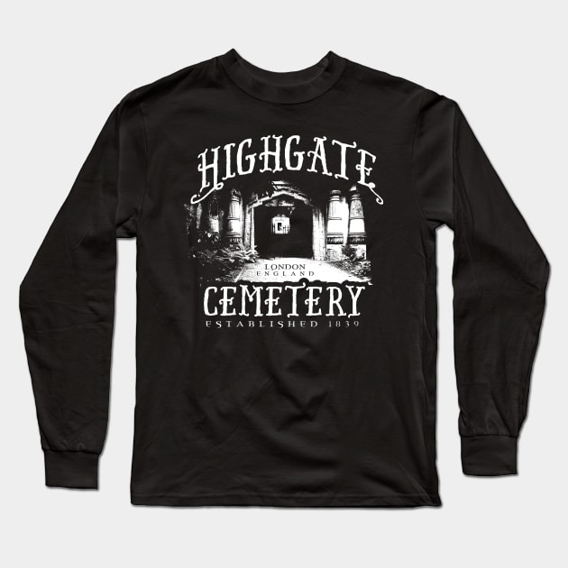 Highgate Cemetery Long Sleeve T-Shirt by MindsparkCreative